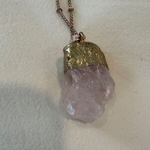 16” rose gold and pink stone pendant necklace